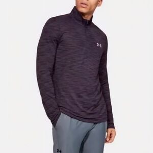 Men's Under Armour UA Tech 1/2 Zip Long Sleeve T-Shirt Top. Dark Maroon. Small.